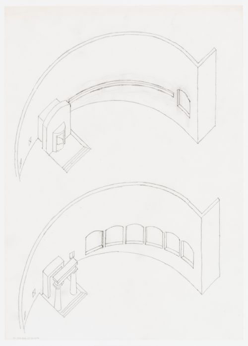 Staatsgalerie, Stuttgart, Germany: partial axonometrics of the rotunda