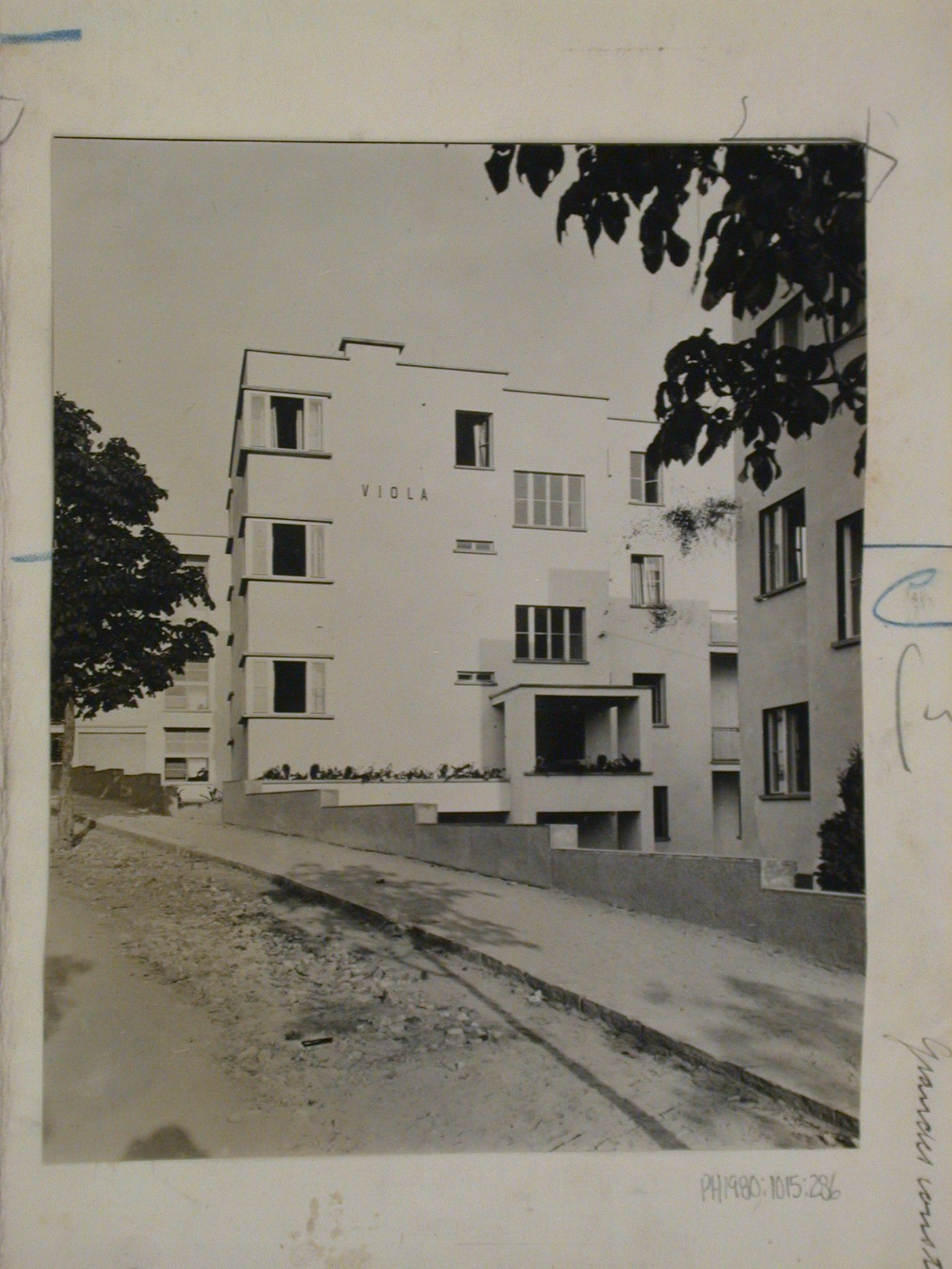 View of Lazenské Sanatorium showing the Viola boarding house, Bila ctvrt', Luhacovice, Czechoslovakia (now Czech Republic)
