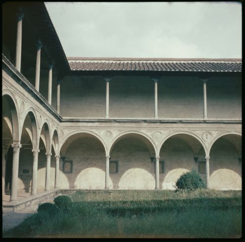 View of cloister, Basilica di Santa Croce, Florence, Italy
