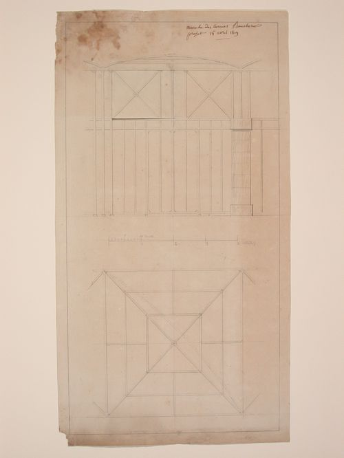 Elevation and plan for Boucherie, Marché des Carmes, Paris