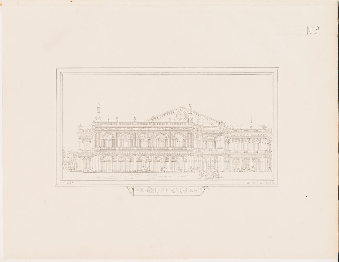 Project for an opera house for the Théâtre impérial de l'opéra: Perspective view
