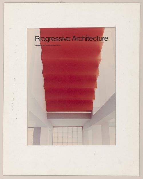 Mock-up of the cover for Progressive Architecture magazine showing an interior view of House VI, Cornwall, Connecticut