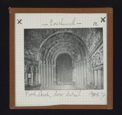 View of portal within north porch of Southwell Minster, Southwell, Nottinghamshire, England