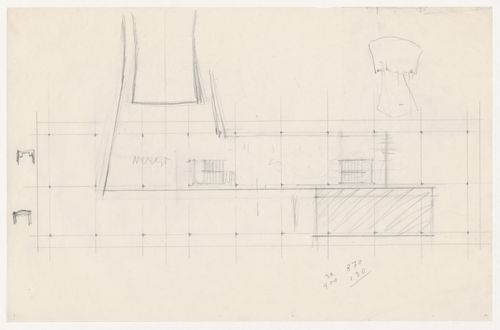 Partial plan and sketch plan for an auditorium for Illinois Institute of Technology