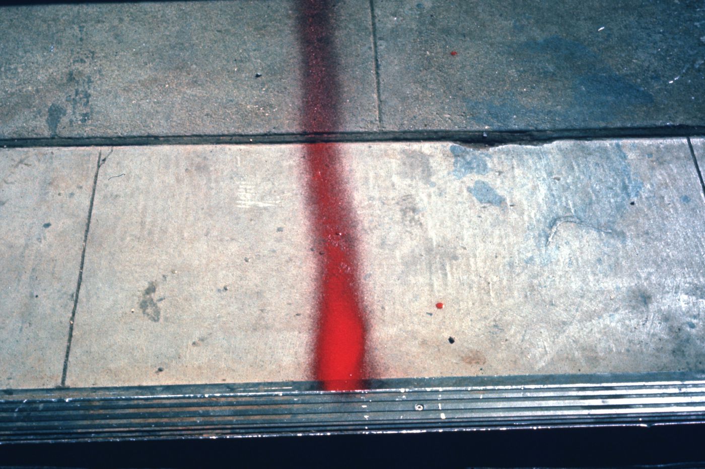 Photograph of line on ground  for performance of Red Line