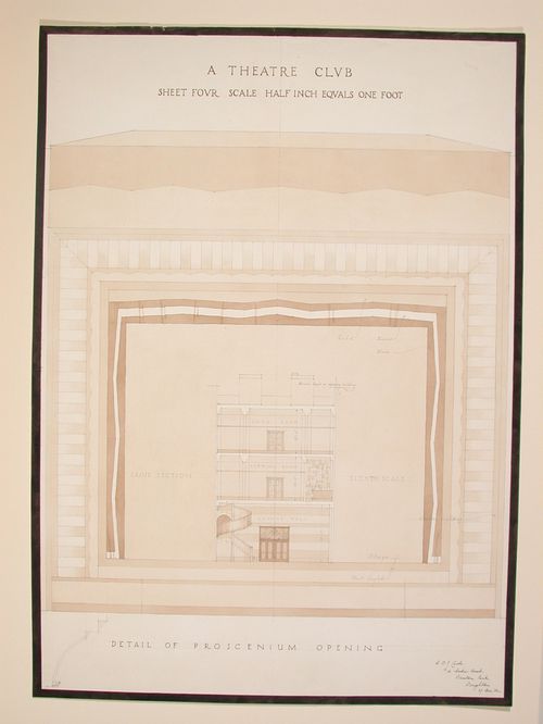A theatre club - Sheet No. 4 - detail of proscenium opening