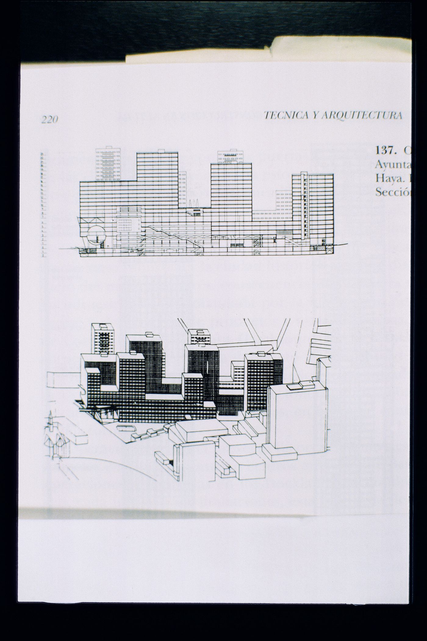 Slide of a drawing for City Hall, The Hague, by the Office for Metropolitan Architecture