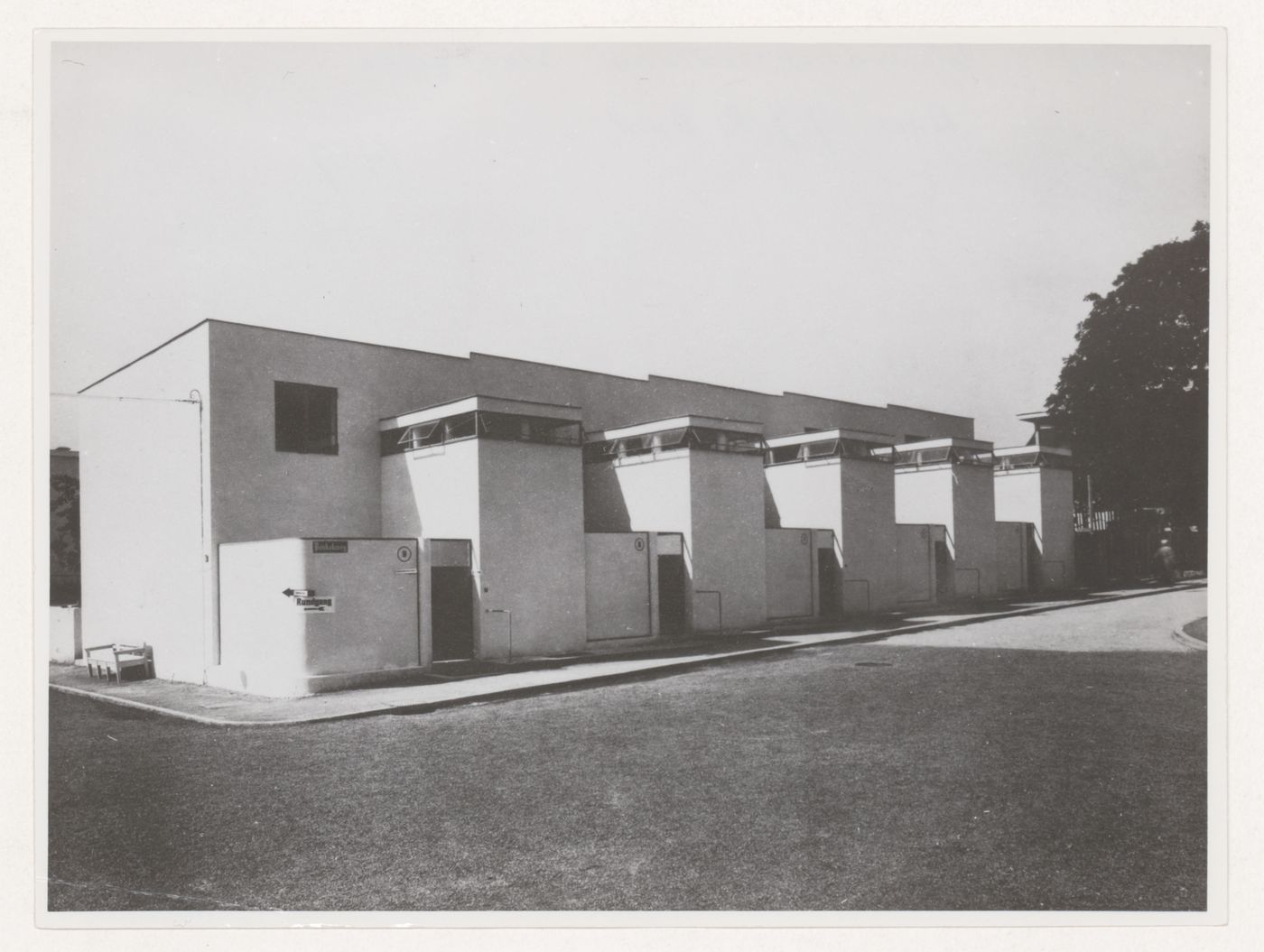 View of the principal façade of Houses 5, 6, 7, 8 and 9, Weissenhofsiedlung, Stuttgart, Germany