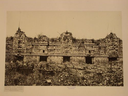 Partial view of the Nunnery Quadrangle showing the northern façade, Uxmal Site, Mexico