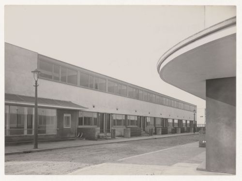 View of the principal façade of Kiefhoek Housing Estate, Rotterdam, Netherlands