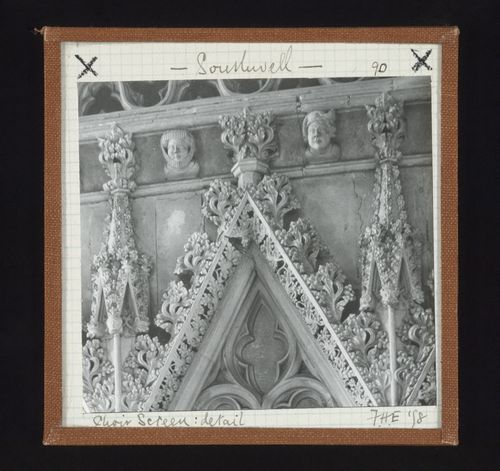 Detail view of choir screen of Southwell Minster, Southwell, Nottinghamshire, England