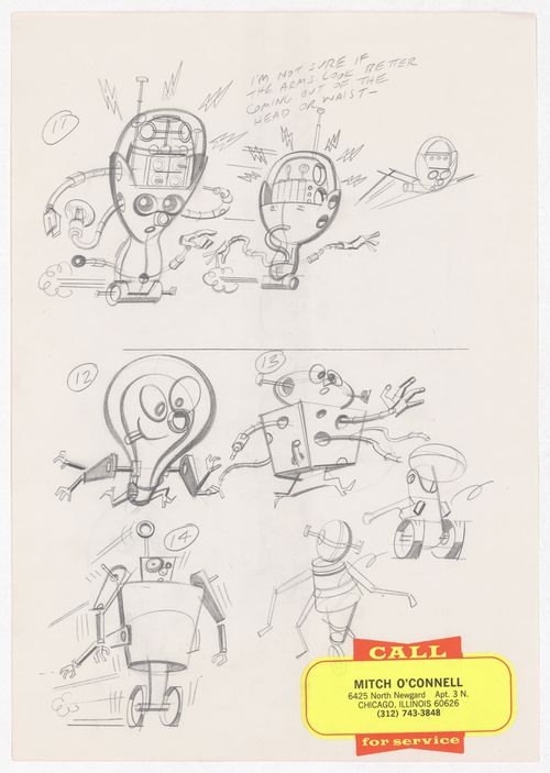 Character sketches by Mitch O'Connell for Spillville; verso: Character sketch by Mitch O'Connell for Spillville