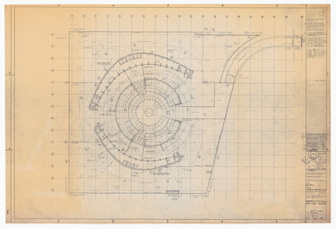 Podium roof plan for Toronto City Hall and Civic Square, Toronto