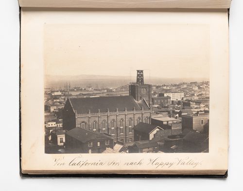 View of San Francisco showing St. Mary's Church looking southeast from Sacramento and Stockton Streets