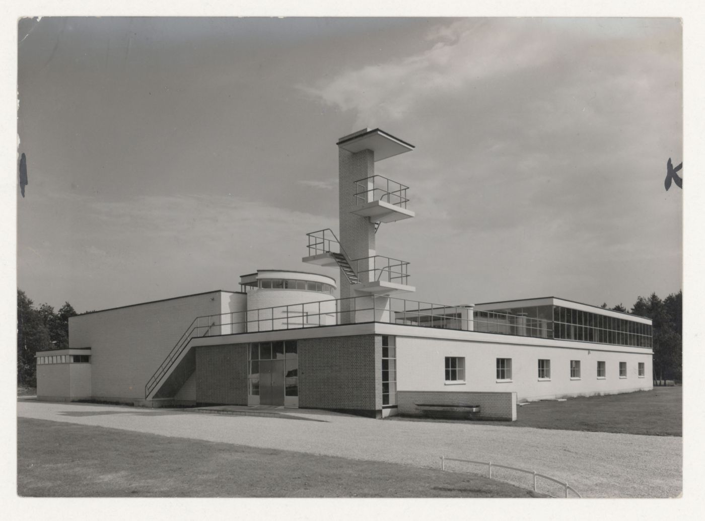 Exterior view of Bio Convalescent Resort for Children showing the sports complex, Arnhem, Netherlands