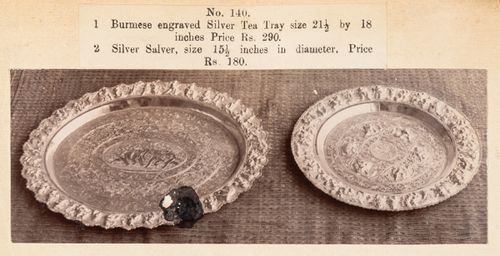 View of dishes, F. Beato Limited, C Road, Mandalay, Burma (now Myanmar)