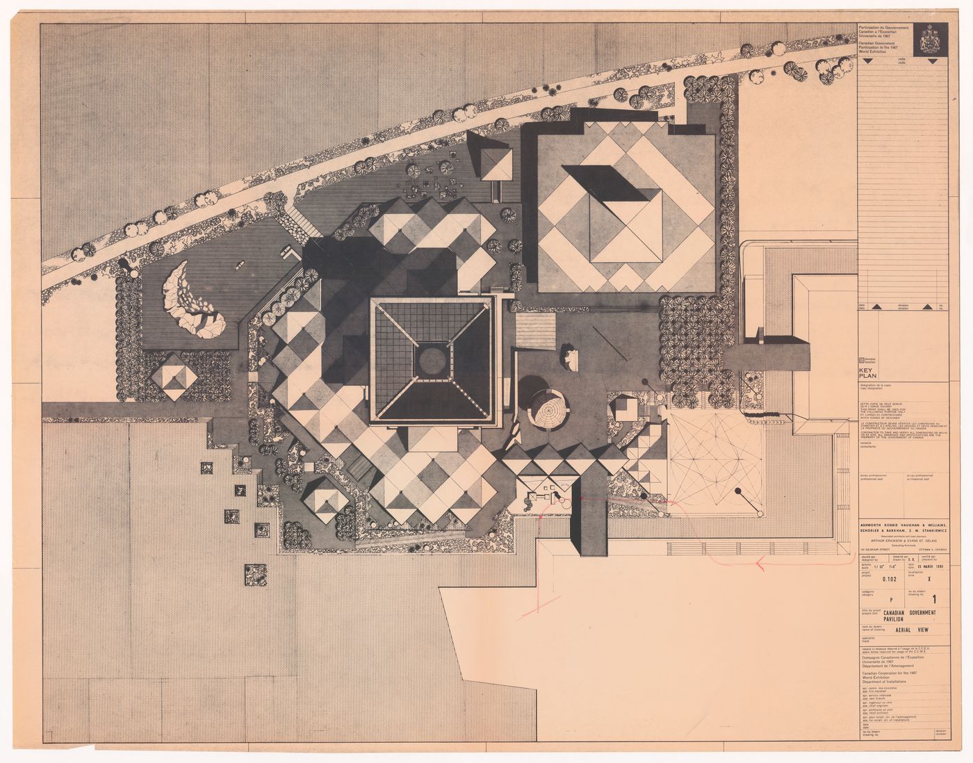 Site plan for Canadian Federal Pavilion, Expo '67, Montréal, Québec