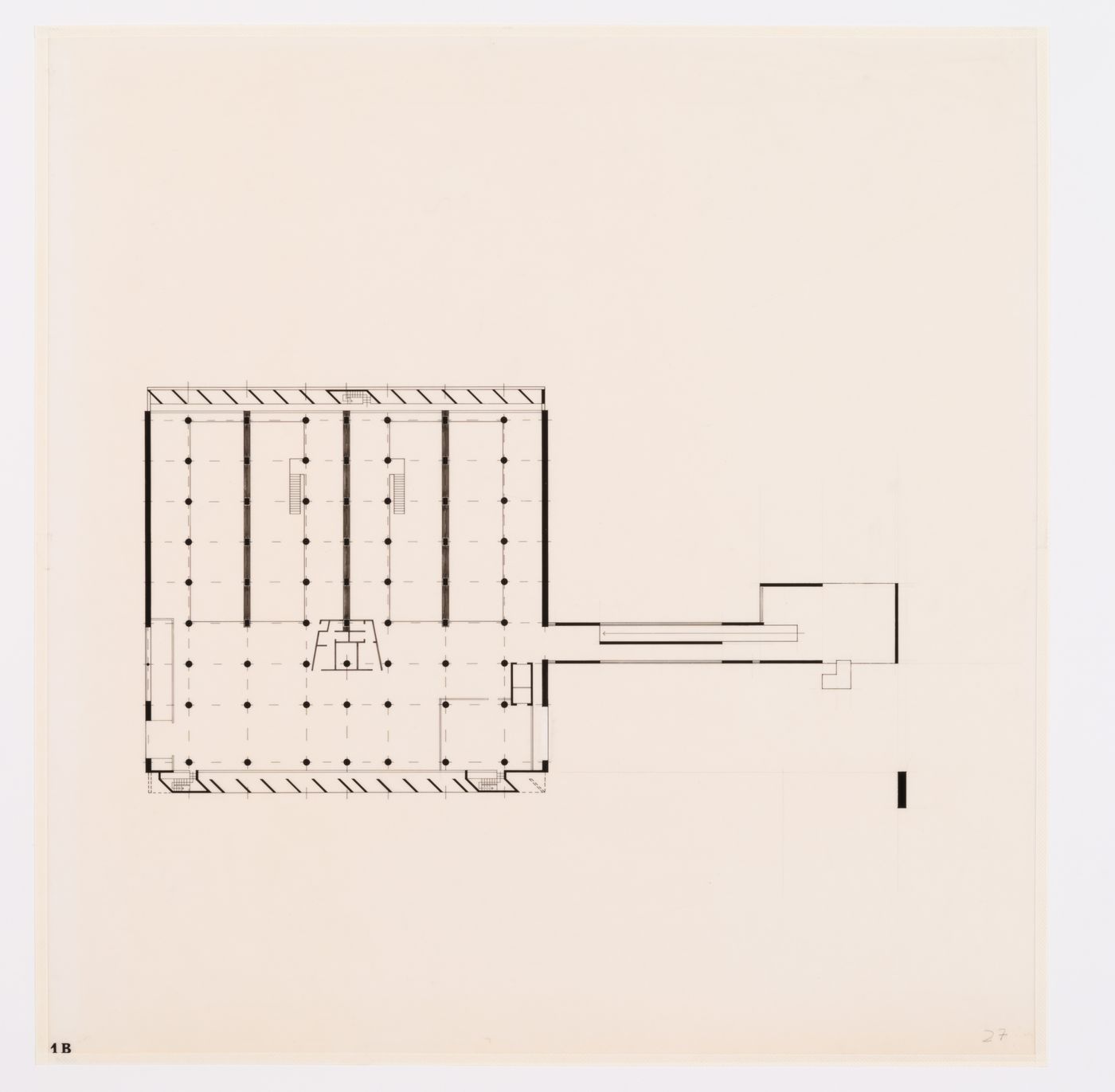 Presentation drawing for the Museum of Knowledge, Sector 1, Chandigarh, India