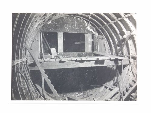 View of construction of underground Readwall Tunnel, London, United Kingdom
