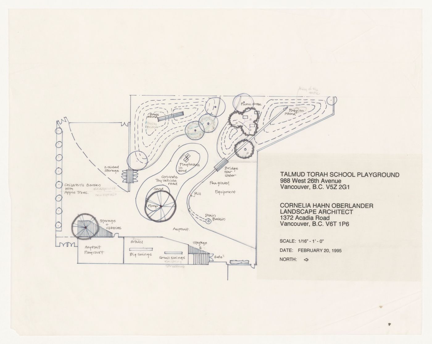 Plan for Talmud Torah School Playground, Vancouver, British Columbia