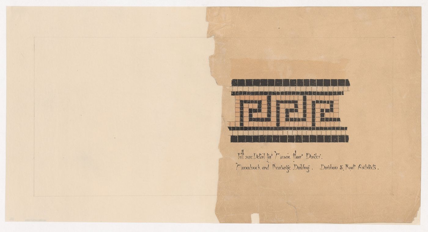 Monadnock and Kearsarge Buildings, Chicago: Full-size detail for the mosaic floor border