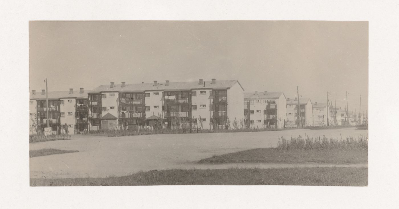 View of housing in the First Block, Magnitogorsk, Soviet Union (now in Russia)