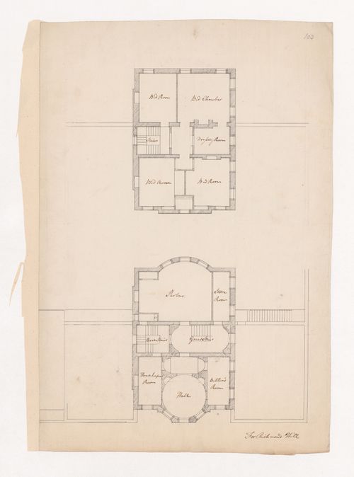 Ground and second floor plans for The Wick, Richmond Hill