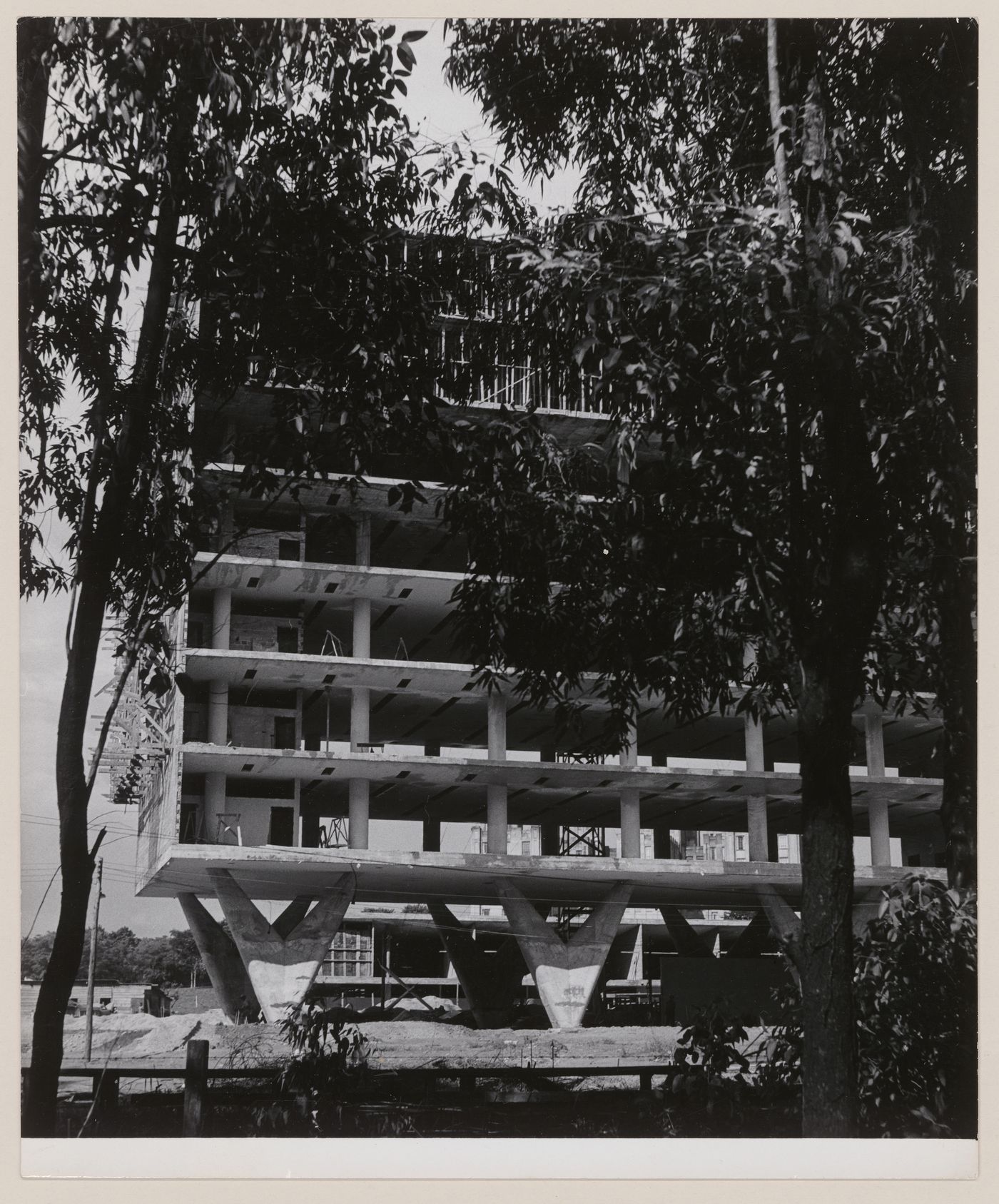 View of Palace of Agriculture, under construction, São Paulo, Brazil
