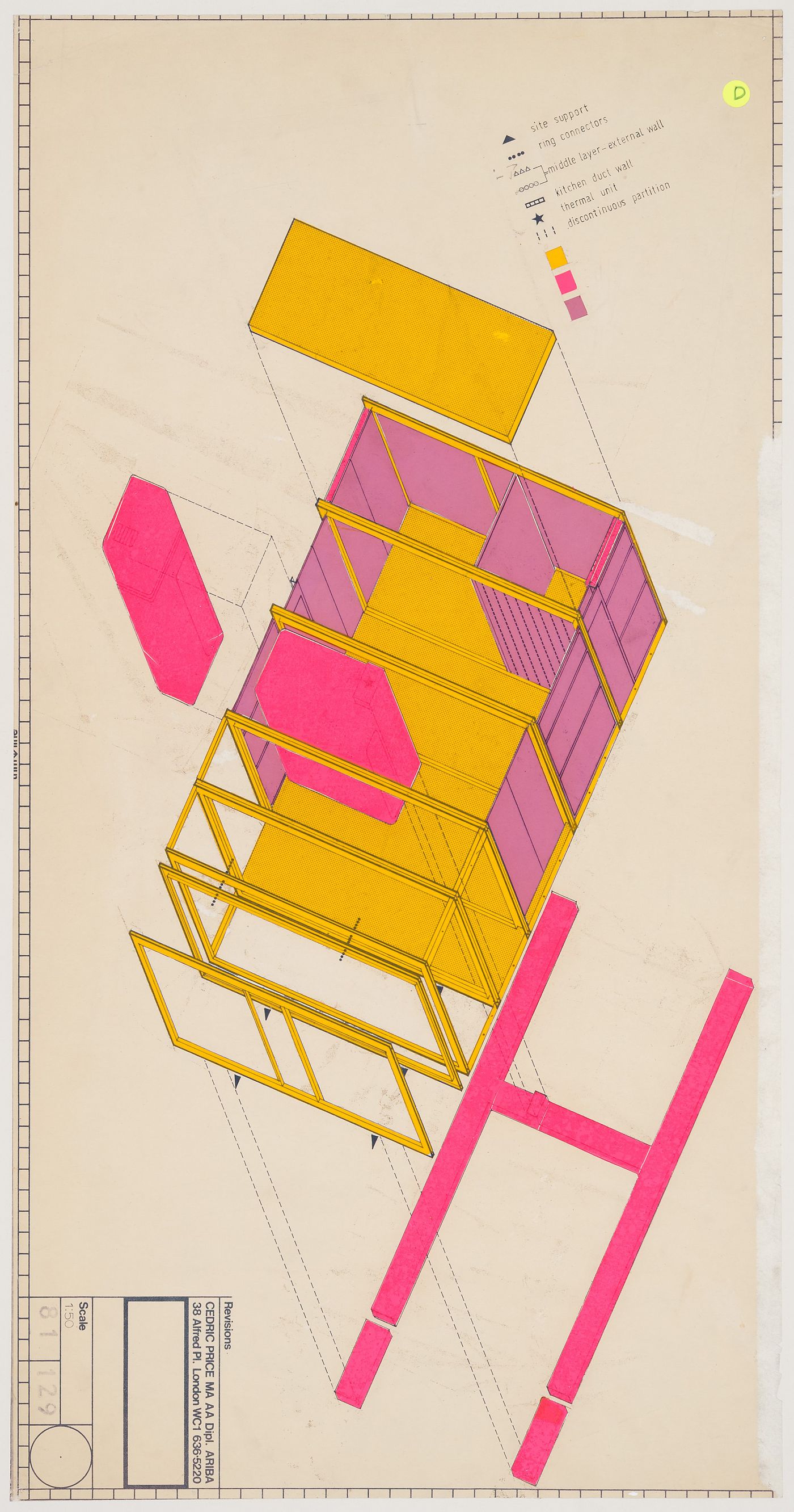 Axonometric for housing unit, from the project file "Housing Research"