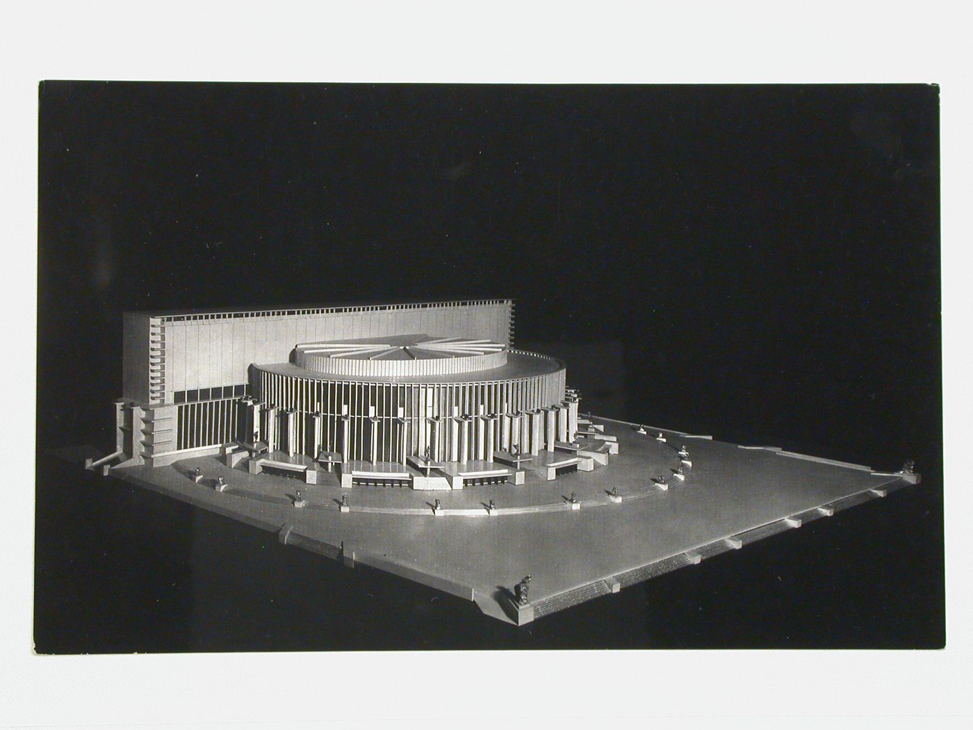 Photograph of a model for the final round of competition for a "synthetic theater" in Sverdlovsk, Soviet Union (now Ekaterinburg, Russia)