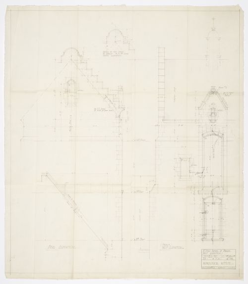 Montréal Neurological Institute, Montréal, Québec: detail drawing for tower