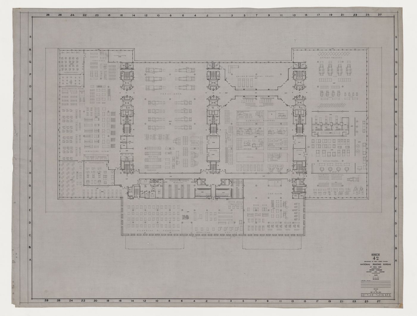 Plan, étage 3, Imprimerie Nationale du Canada, Hull, Québec, Canada