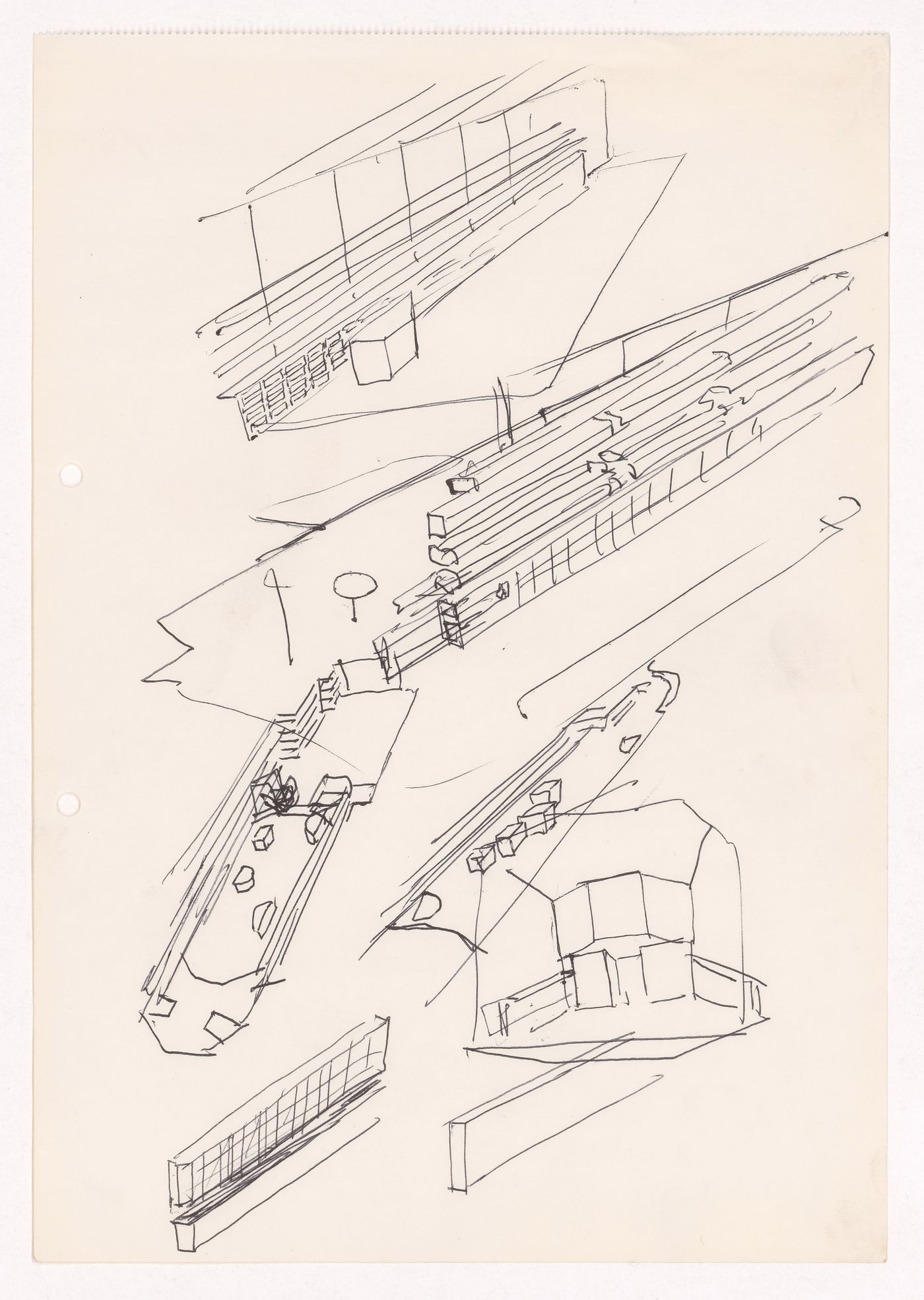 Sketch axonometric and perspective views for Loja Turquesa - Irmãos Campos Morais, Porto, Portugal