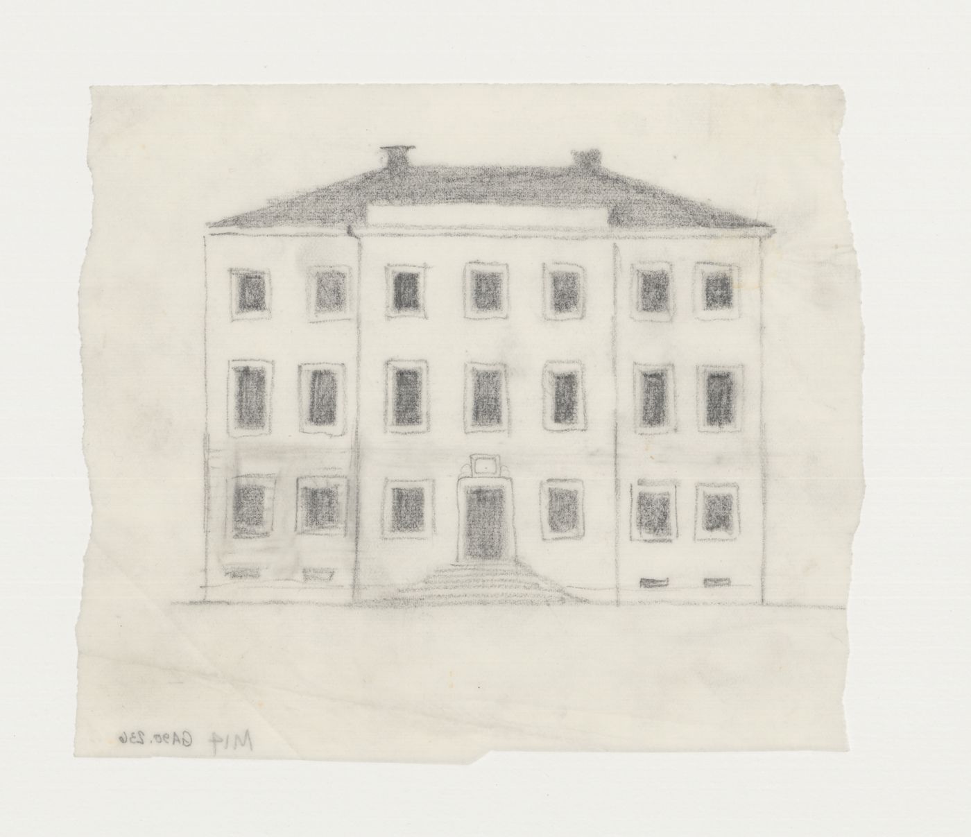 Sketch elevation for the principal façade for the 1918-1925 design for the Göteborgs rådhusets tillbyggnad [courthouse annex], Göteborg, Sweden