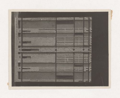 Photograph of a student model on the topic "Frontal Surface. Vertically Limited Rhythmical Row", for the "Space" course at the Vkhutemas (Higher State Artistic Technical Studios), Moscow