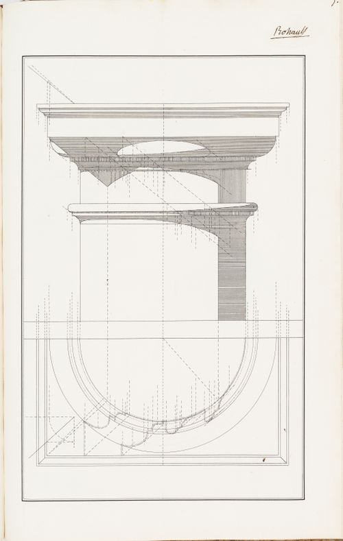 Elevation for a column and capital, an exercise in draughting shadows