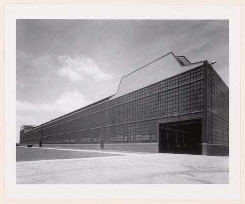 View of the northeast façade of the Tank Arsenal, Chrysler Corporation, Detroit, Michigan