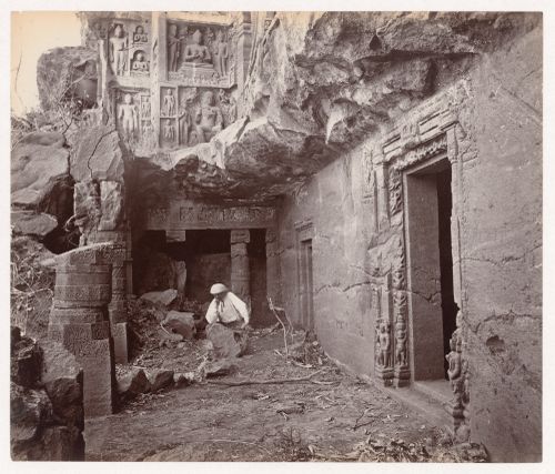 View of the portico of Cave 26, Ajanta, India
