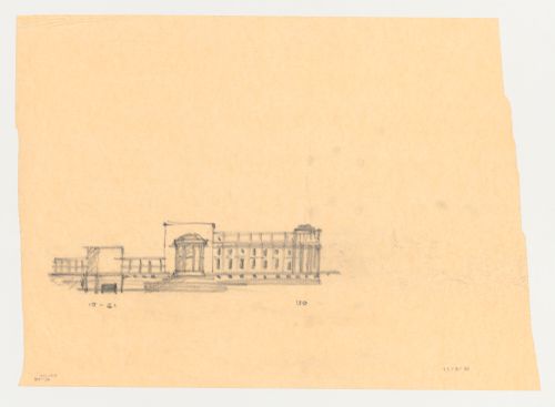 East elevation for the Brooklyn Museum master plan, fourth phase