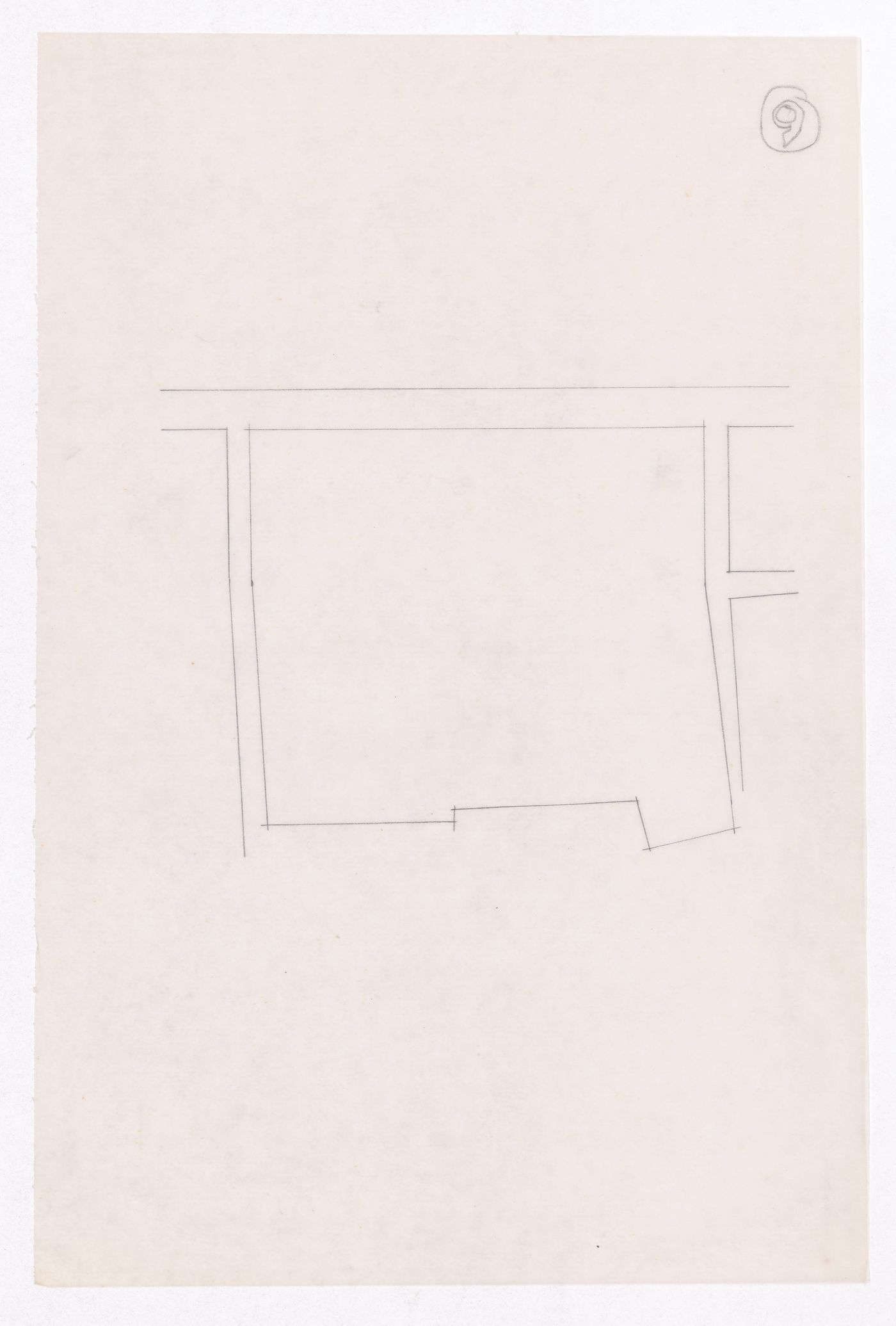 Sketch showing the site for Minimum Cost Housing Group's plot in Aranya township, India, for Aranya Housing Project