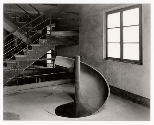 Interior view of a room showing a hopper, Malteria Adriatica, Marghera, Italy