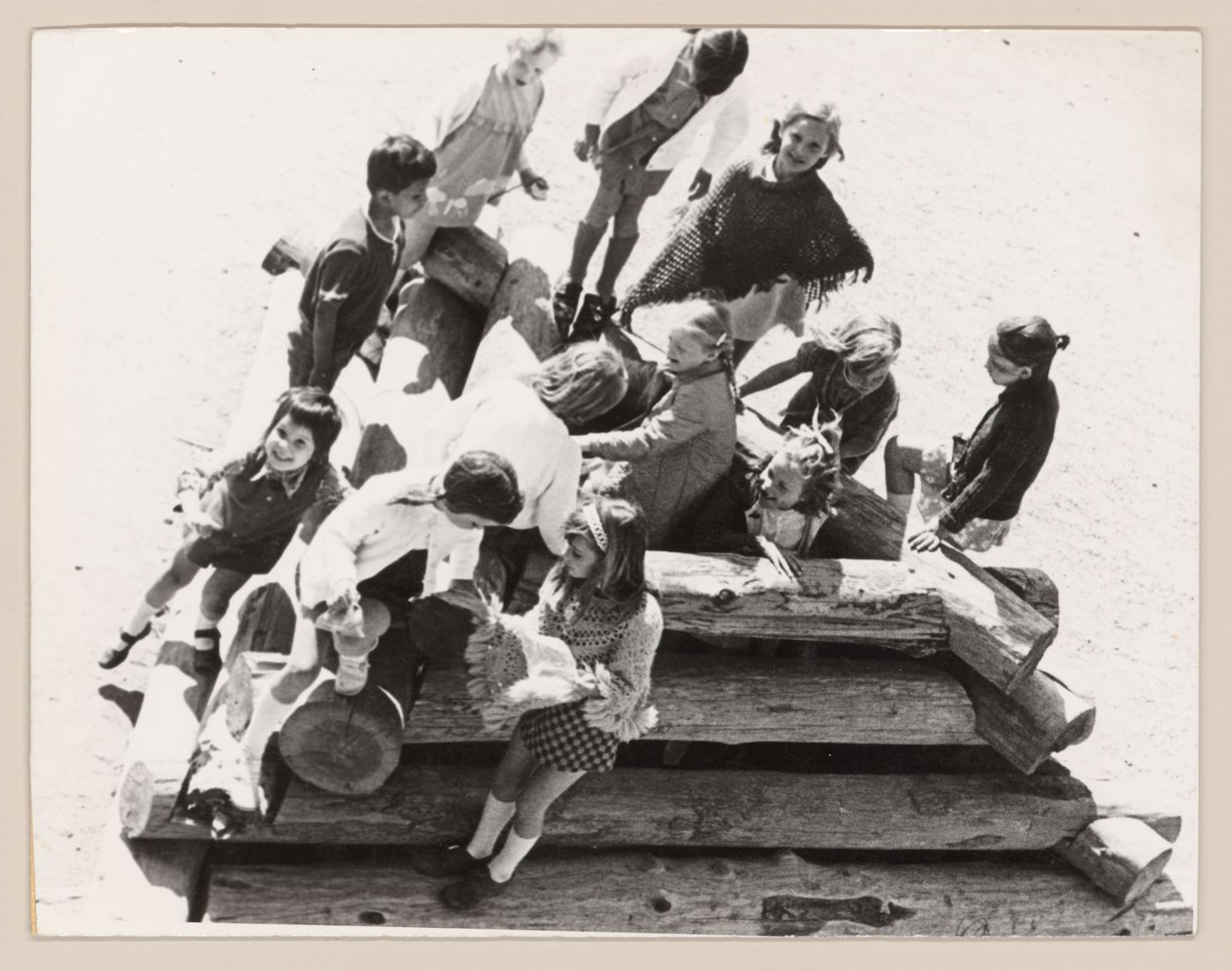 View of children playing in Southlands School Play Area, Vancouver, British Columbia