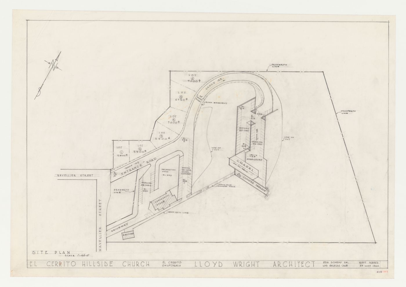 Swedenborg Memorial Chapel, El Cerrito, California: Site plan