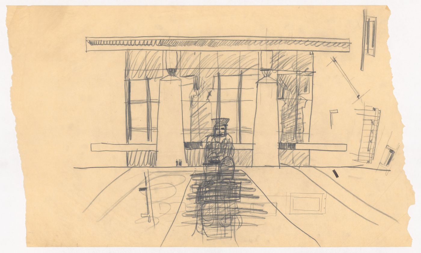 Perspective sketch for a Symphony Hall, Pittsburgh