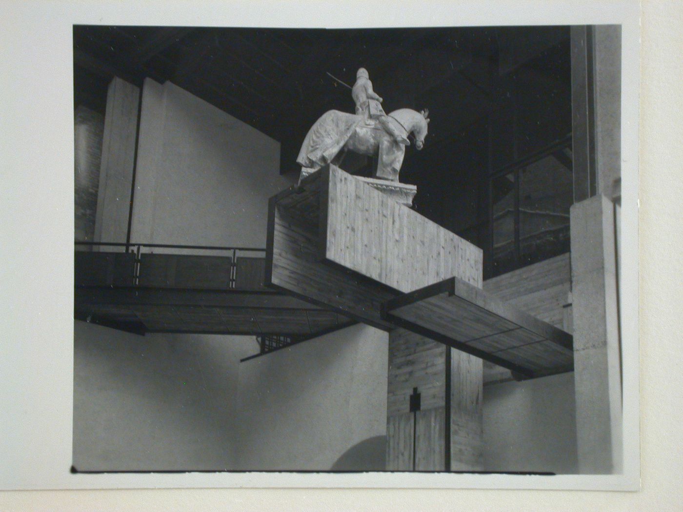 View of the Can Grande della Scala Statue, from the ground floor, Museo di Castelvecchio, Verona, Italy