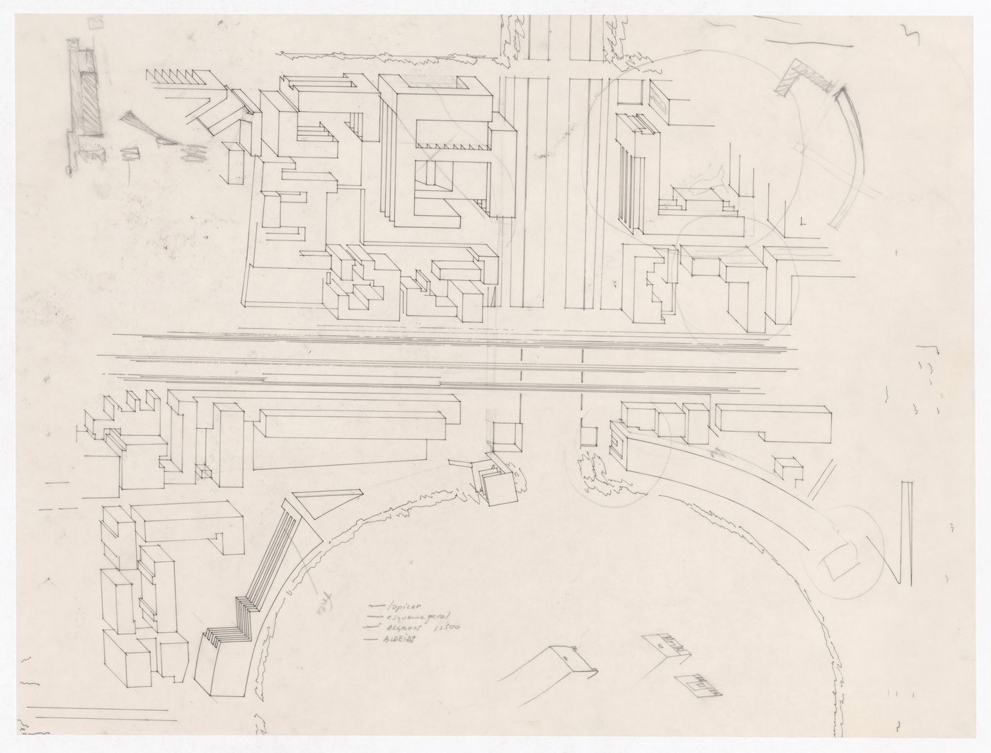 Sketch axonometric view for Proposta para Caserta, Caserta, Italy