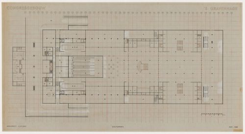 Basement plan for the Congress Hall Complex, The Hague, Netherlands