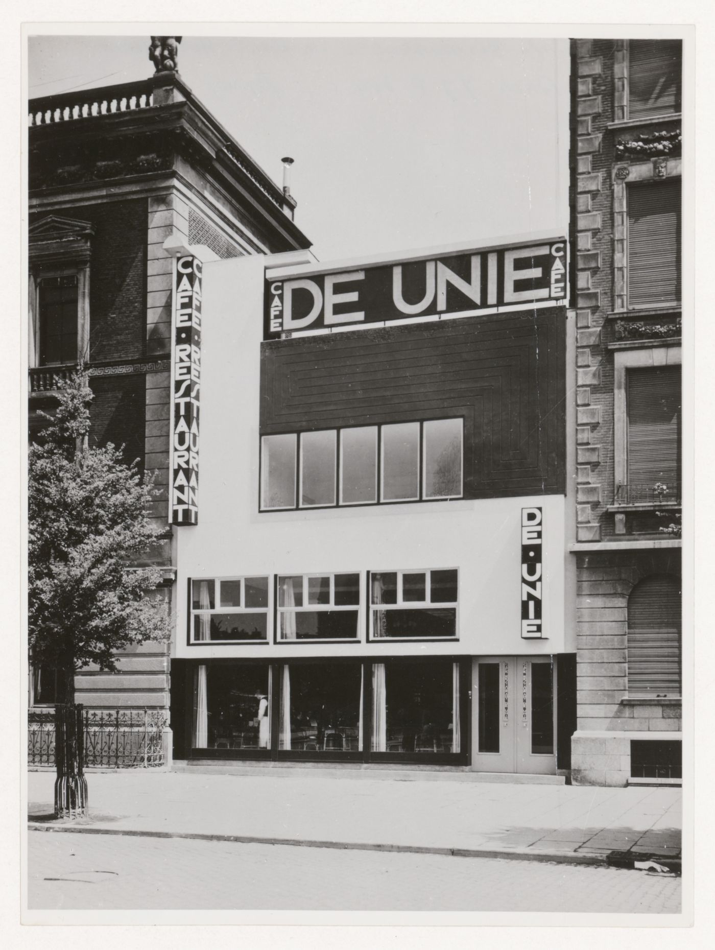 View of the principal façade of Café de Unie, Rotterdam, Netherlands