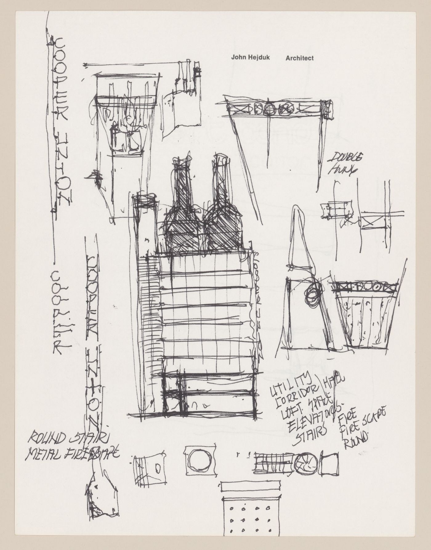 Sketches and notes for Cooper Union Foundation Building Renovation