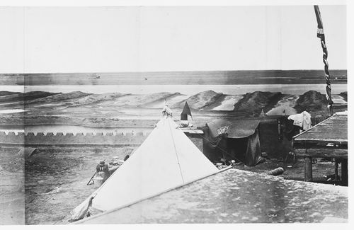 View showing the southern Pehtang Fort and the Pehtang (now Beitang) River delta, near Tientsin (now Tianjin), China